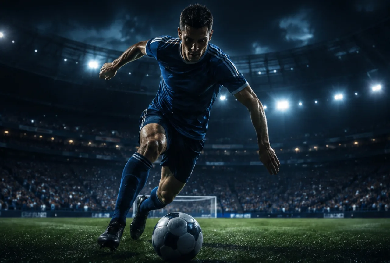 Jogador de futebol em imagem ilustrativa de TV ao vivo